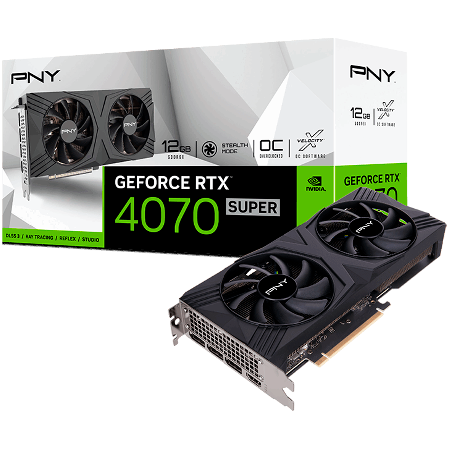 PNY GeForce RTX 4070 SUPER 12GB VERTO OC Dual Fan Edition DLSS 3 grafična kartica