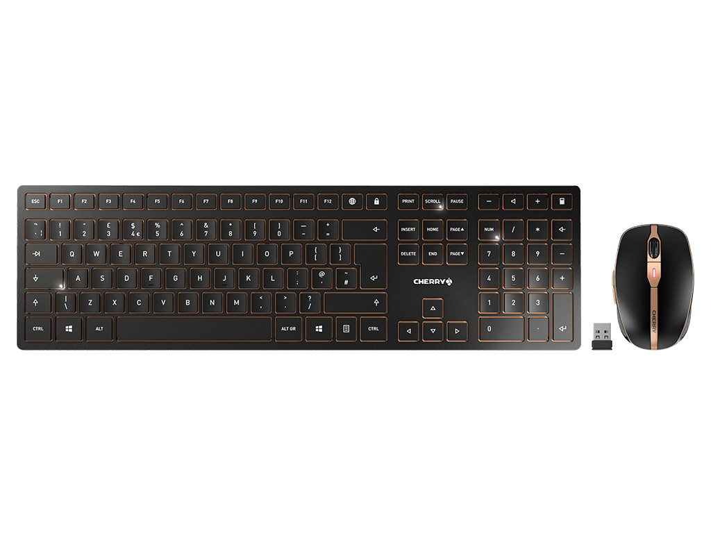 in miška Cherry DW 9100 SLIM, Bluetooth, črna, USB, UK SLO g.