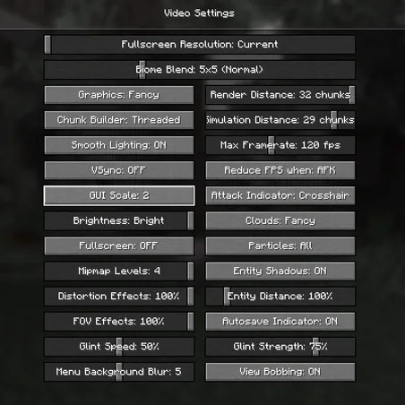 Video nastavitve vplivajo na hitrost delovanja pri igranju igre minecraft