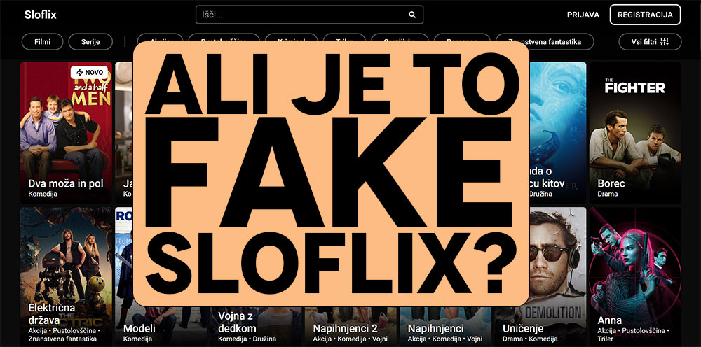 Gledate filme na Sloflix? Pazite se FAKE Sloflix spletnih strani!